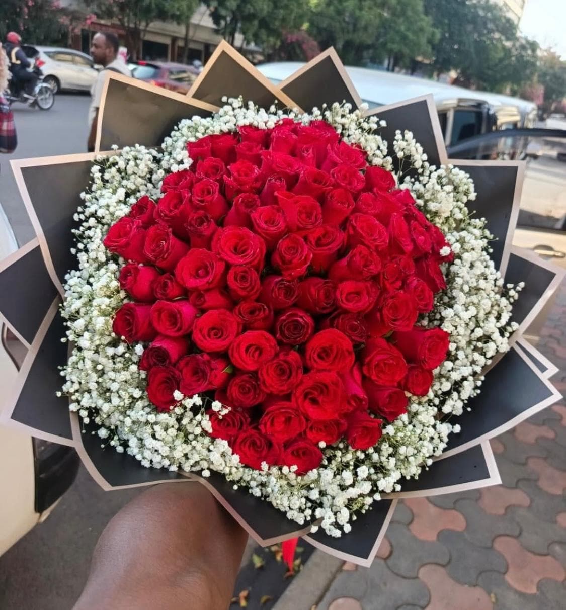 Roses and baby’s breathe combo - image 3